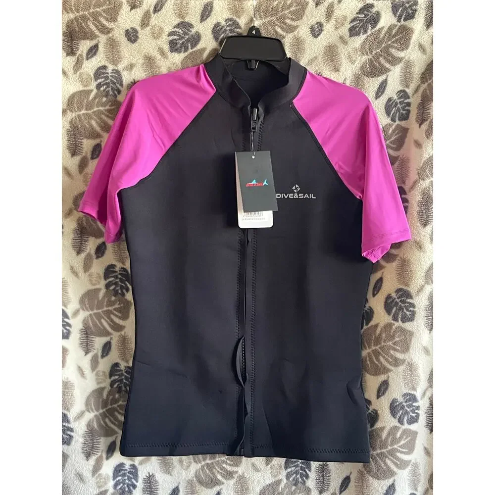 New Wetsuit Top Short Sleeve Front Zip Wetsuit Size XL